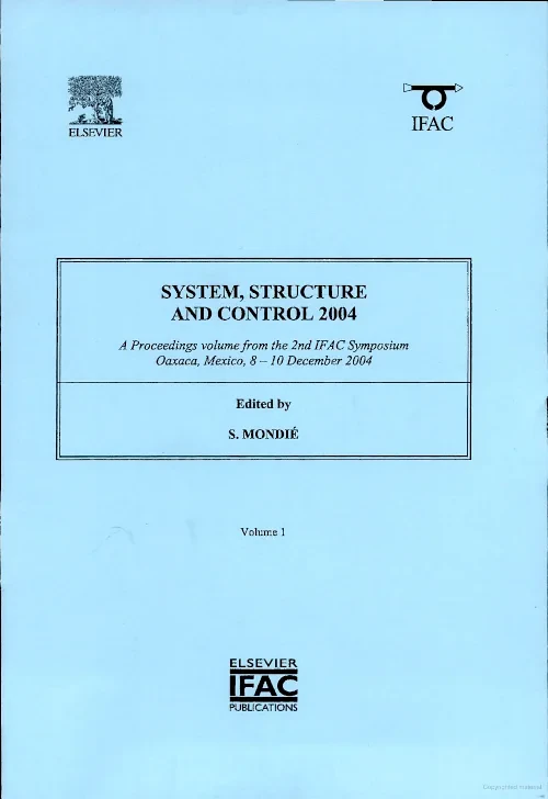 Coperta cărții "System, Structure and Control 2004 (2-volume set)" de Sabine Mondie