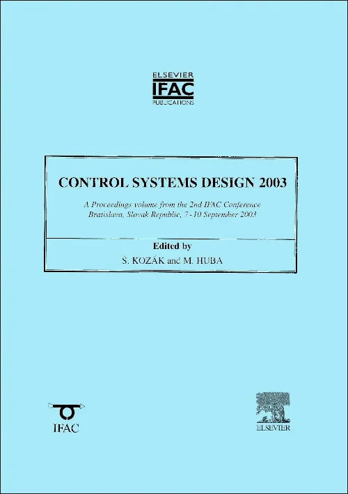 Coperta cărții "Control Systems Design 2003" de Stefan Kozak, Mikulas Huba