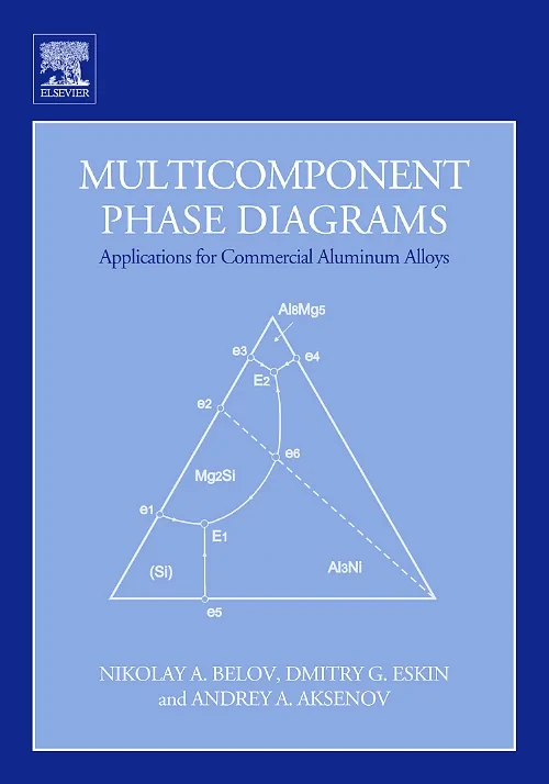 Coperta cărții "Multicomponent Phase Diagrams: Applications for Commercial Aluminum Alloys" de Nikolay A. Belov, Dmitry G. Eskin, Andrey A. Aksenov