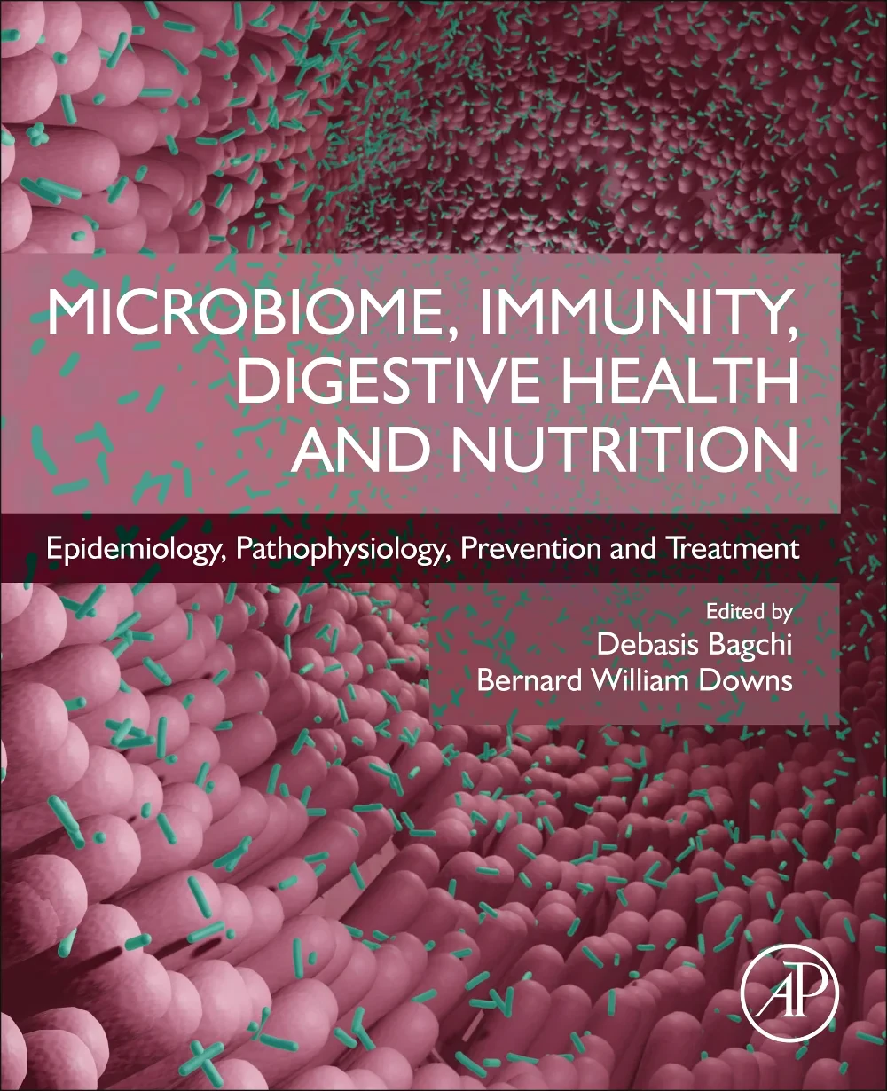 Coperta cărții "Microbiome, Immunity, Digestive Health and Nutrition" de Debasis Bagchi, Bernard W. Downs