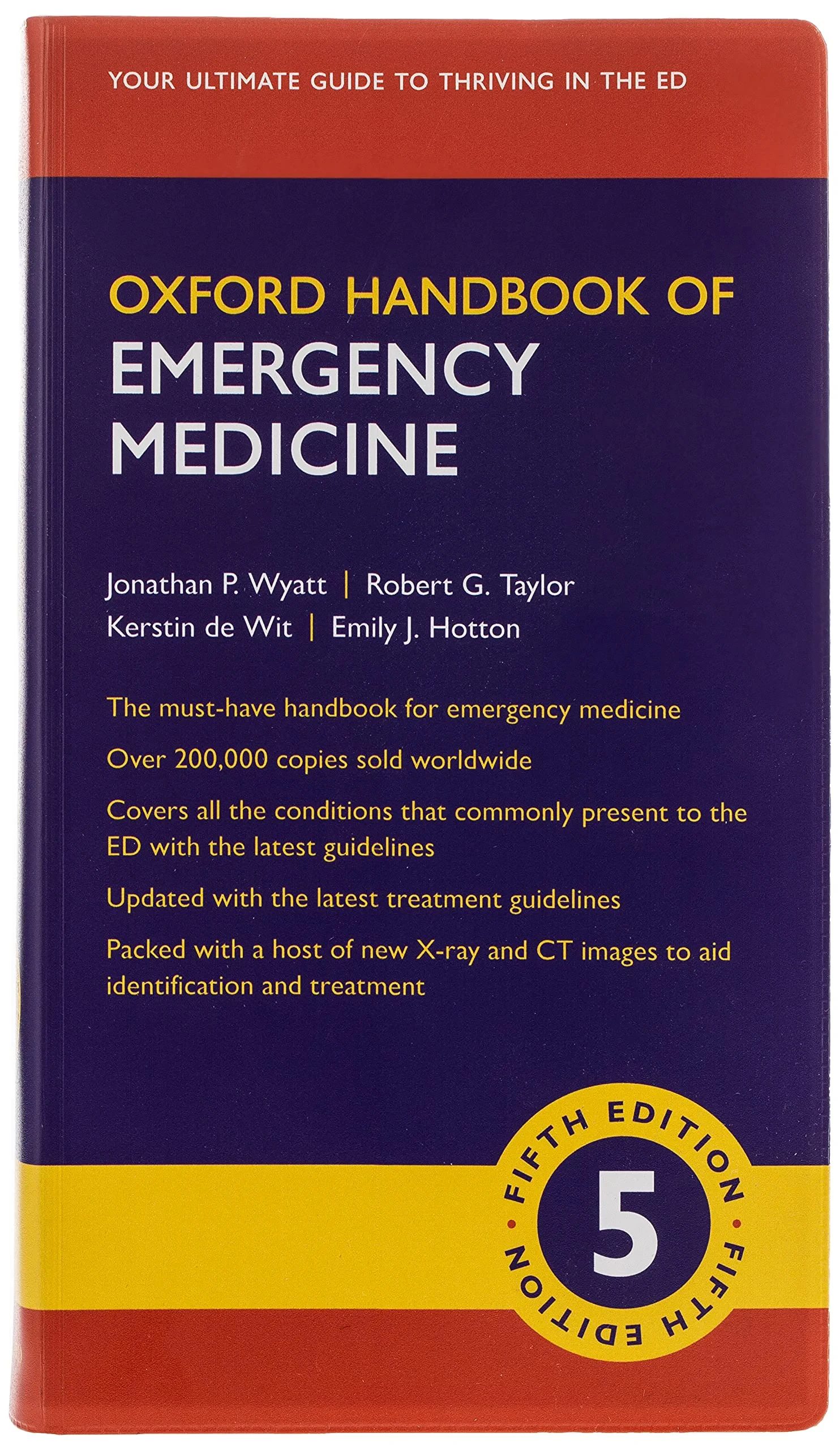 Coperta cărții "Oxford Handbook of Emergency Medicine" de Jonathan P. Wyatt, Robert G. Taylor, Kerstin de Wit, Emily J. Hotton