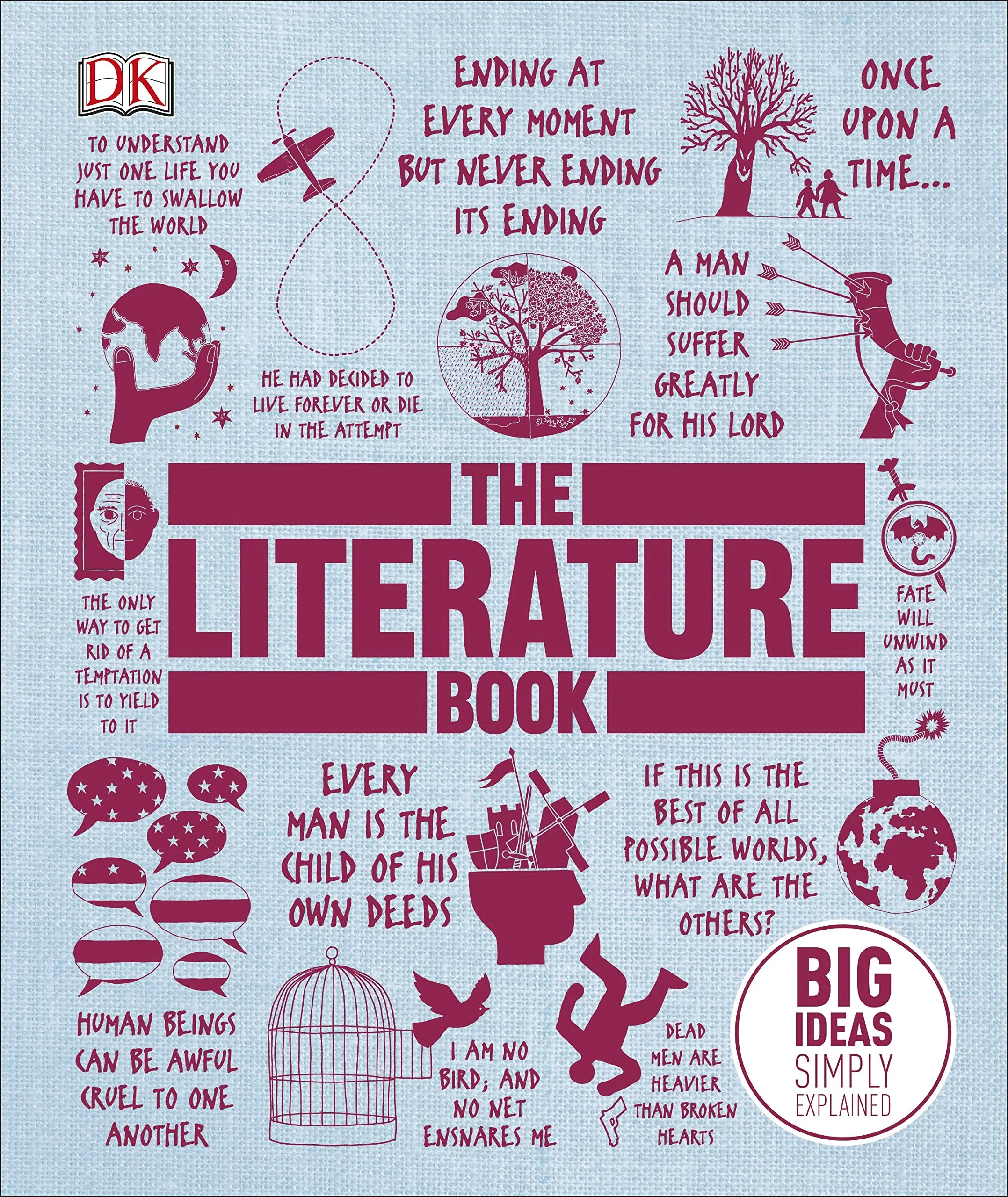 Coperta cărții "The Literature Book: Big ideas simply explained" de DK
