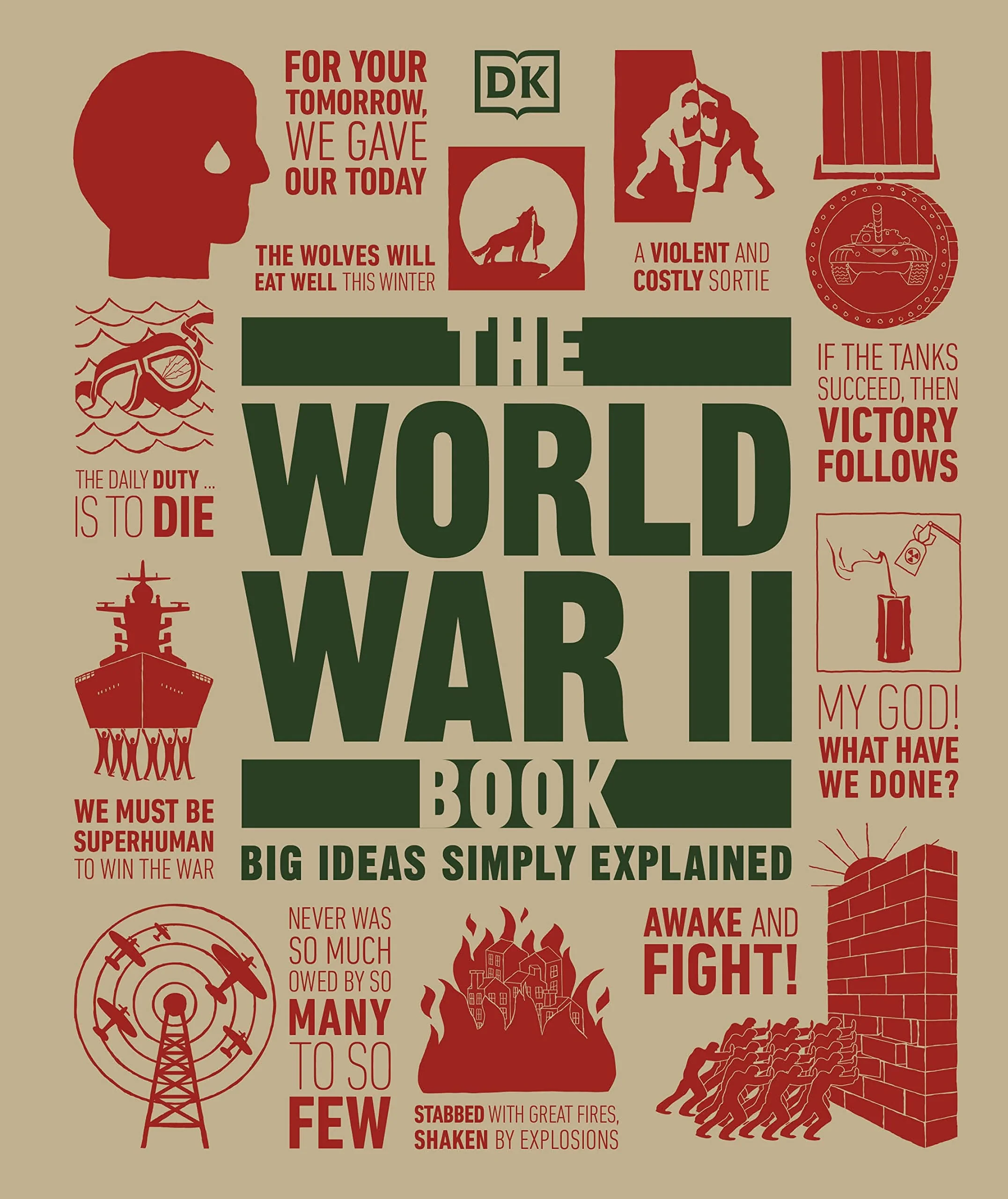 Coperta cărții "The World War II Book: Big Ideas Simply Explained" de DK