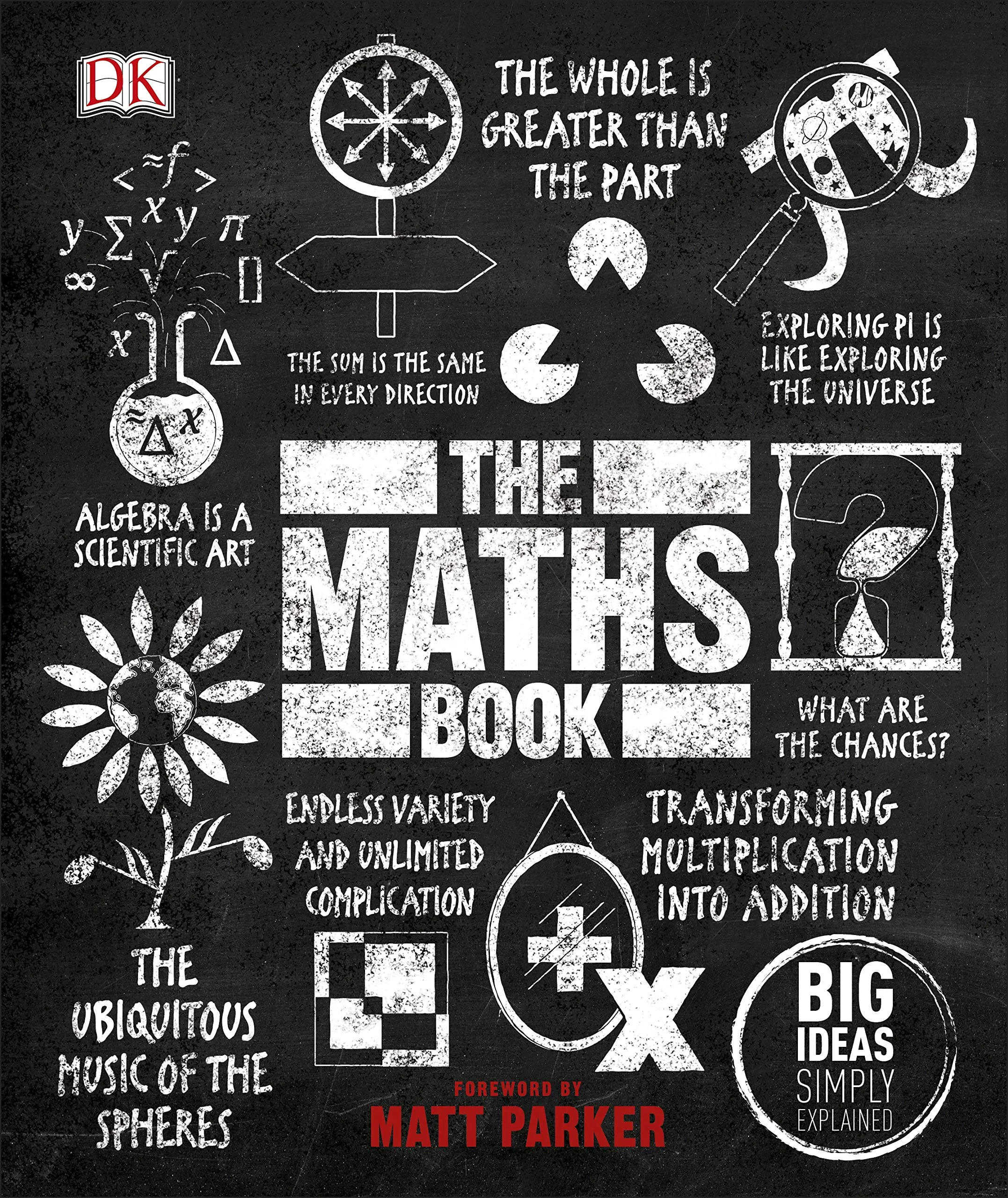 Coperta cărții "The Maths Book: Big Ideas Simply Explained" de DK