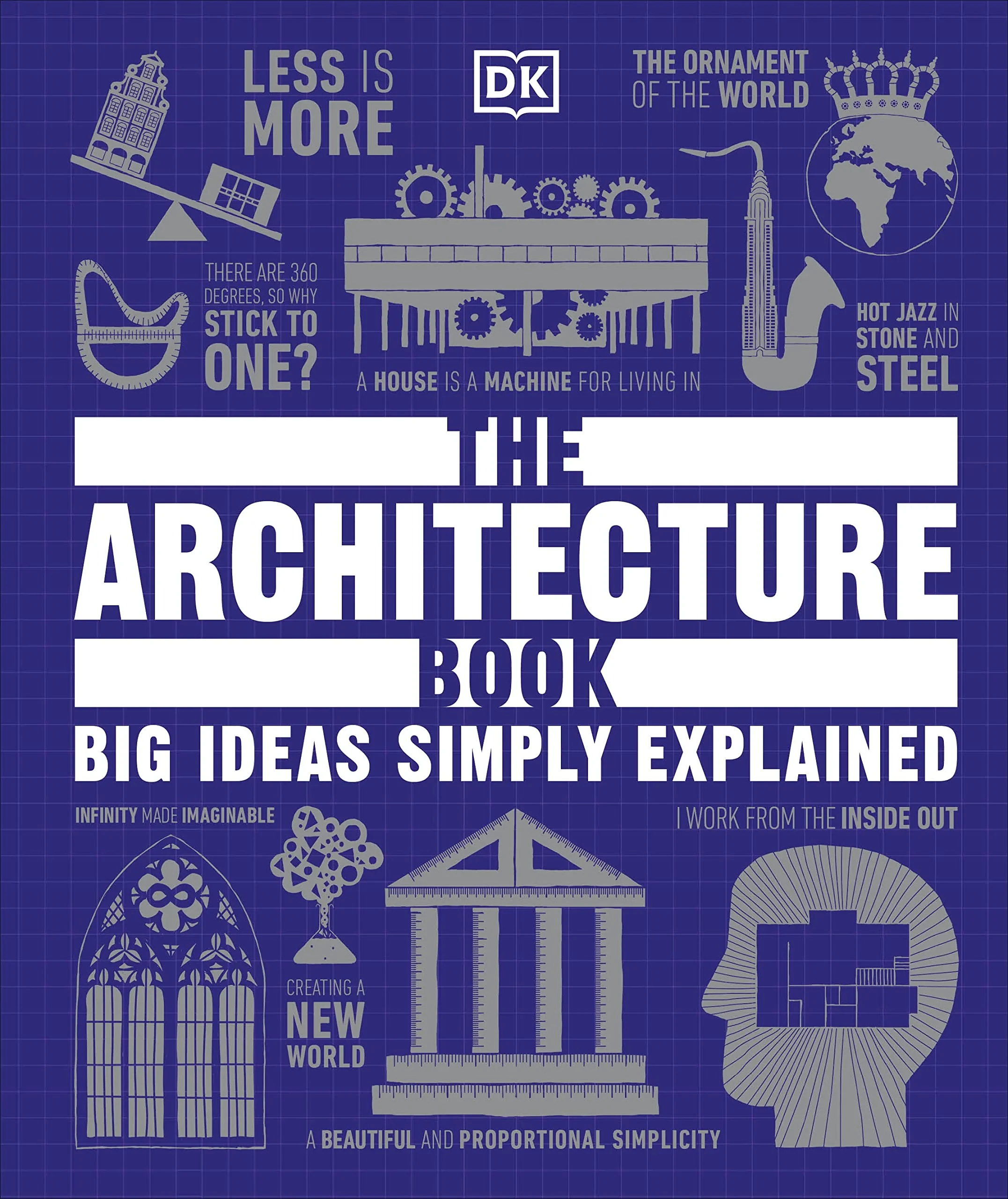 Coperta cărții "The Architecture Book: Big Ideas Simply Explained" de DK