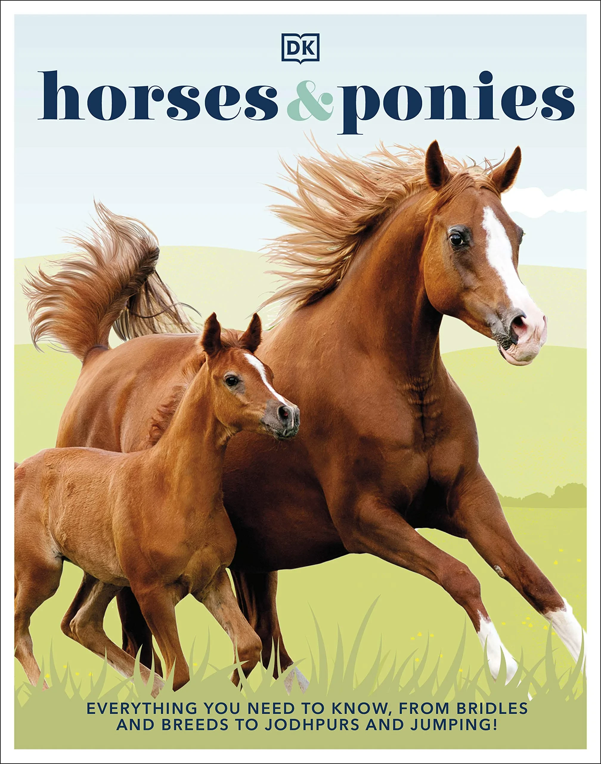 Coperta cărții "Horses &amp; Ponies: Everything You Need to Know, From Bridles and Breeds to Jodhpurs and Jumping!" de DK