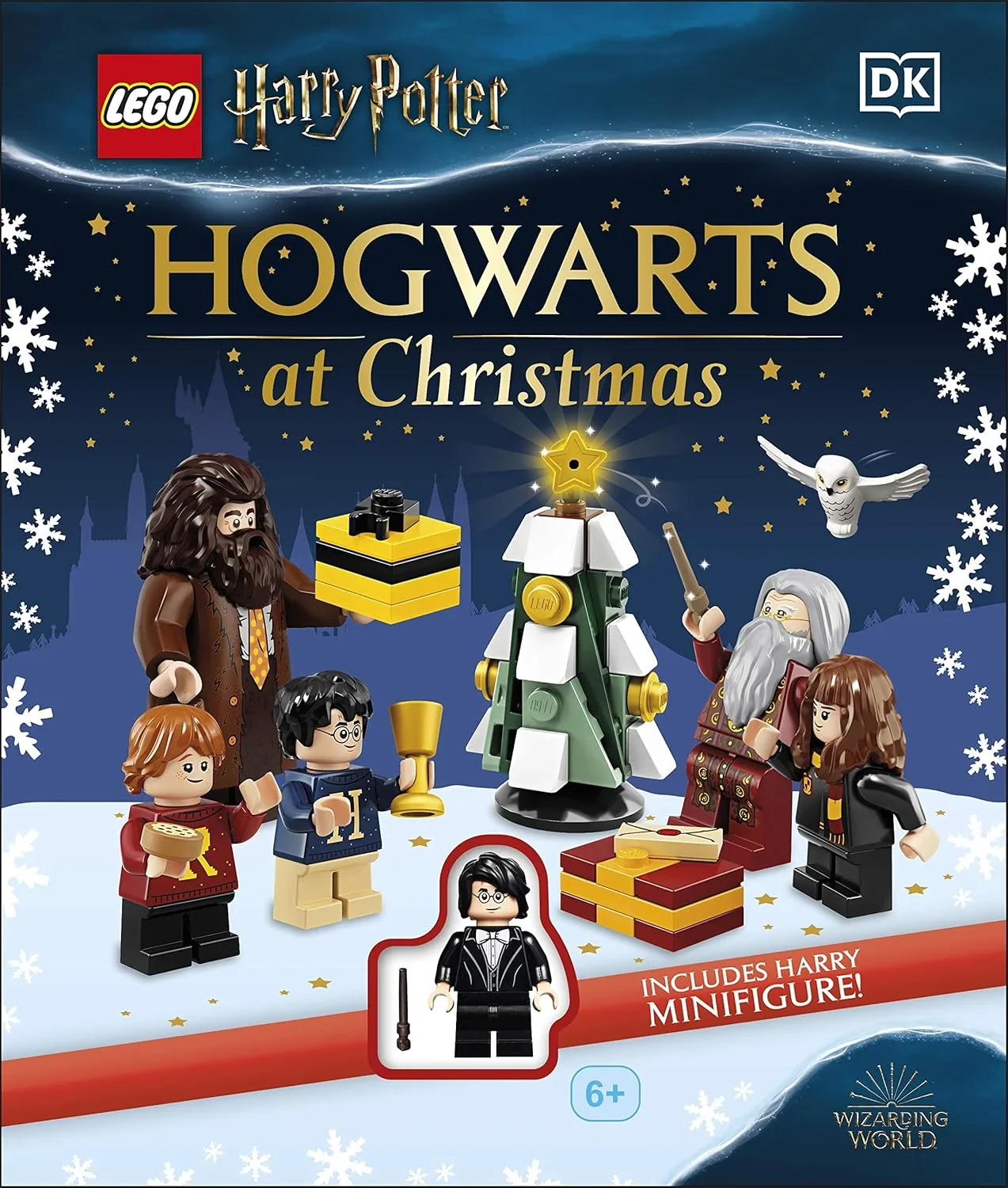 Coperta cărții "LEGO Harry Potter Hogwarts at Christmas: With LEGO Harry Potter Minifigure in Yule Ball Robes!" de DK