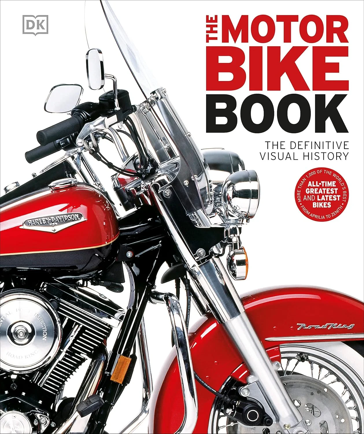 Coperta cărții "The Motorbike Book: The Definitive Visual History" de DK