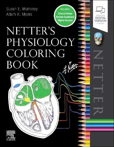 Coperta cărții "Netter's Physiology Coloring Book " de Susan Mulroney PhD, Adam Myers PhD