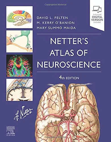 Coperta cărții "Netters Atlas of Neuroscience" de David L. Felten, Michael Kerry O'Banion, Mary E Maida