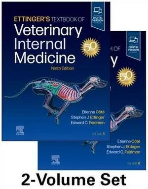 Coperta cărții "Ettinger’s Textbook of Veterinary Internal Medicine" de Stephen J. Ettinger, Edward C. Feldman, Etienne Cote