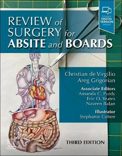Coperta cărții "Review of Surgery for ABSITE and Boards " de Areg Grigorian, Christian DeVirgilio