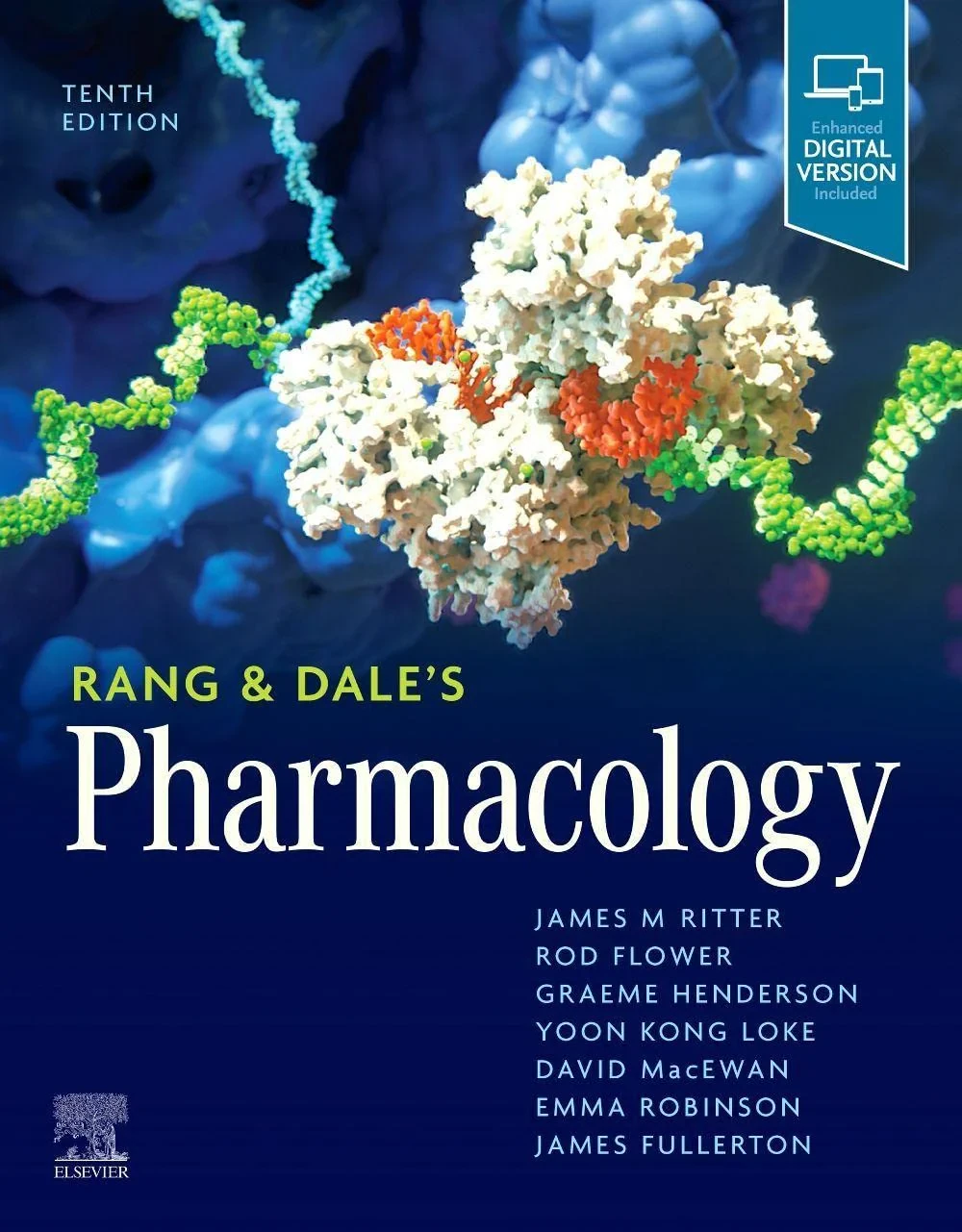 Coperta cărții "Rang &amp; Dale’s Pharmacology" de James M. Ritter, Rod J. Flower, Graeme Henderson, Yoon Kong Loke, David MacEwan, Emma Robinson, James Fullerton