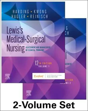 Coperta cărții "Lewis’s Medical-Surgical Nursing - 2-Volume Set, 12th Edition" de Mariann M. Harding, Jeffrey Kwong, Dottie Roberts, Debra Hagler, Courtney Reinisch