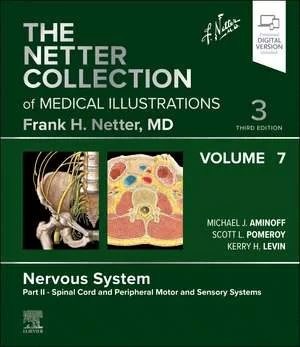 Coperta cărții "The Netter Collection of Medical Illustrations: Nervous System, Volume 7, Part II - Spinal Cord and Peripheral Motor and Sensory Systems, 3rd Edition" de Michael J. Aminoff, Scott Pomeroy, Kerry H. Levin