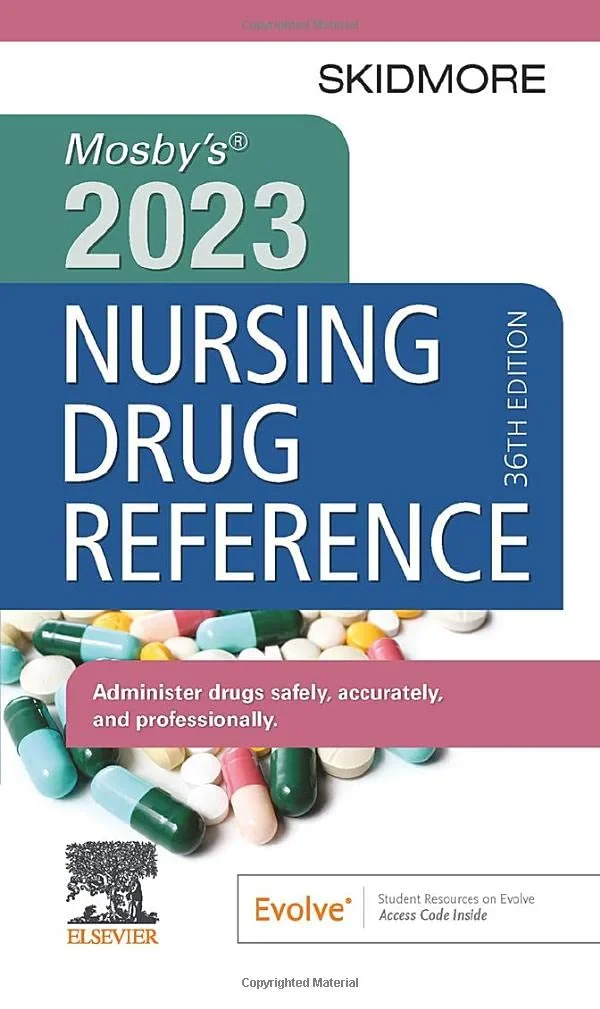 Coperta cărții "Mosby's 2023 Nursing Drug Reference" de Linda Skidmore-Roth