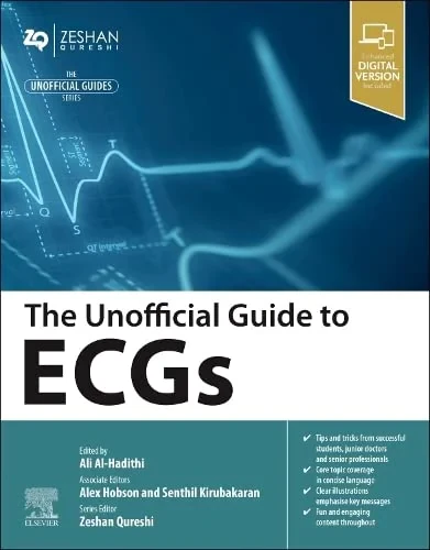 Coperta cărții "The Unofficial Guide to ECGs" de Al-Hadithi, Hobson &amp; Kirubakaran