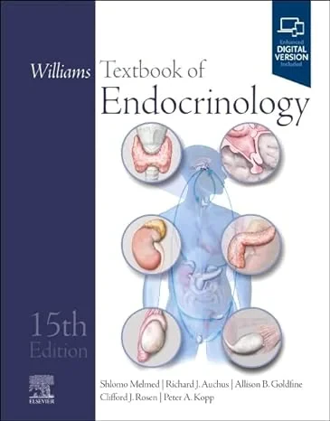 Coperta cărții "Williams Textbook of Endocrinology, 15th Edition" de Shlomo Melmed, Richard J. Auchus, Allison B. Goldfine, Clifford J. Rosen, Peter A. Kopp