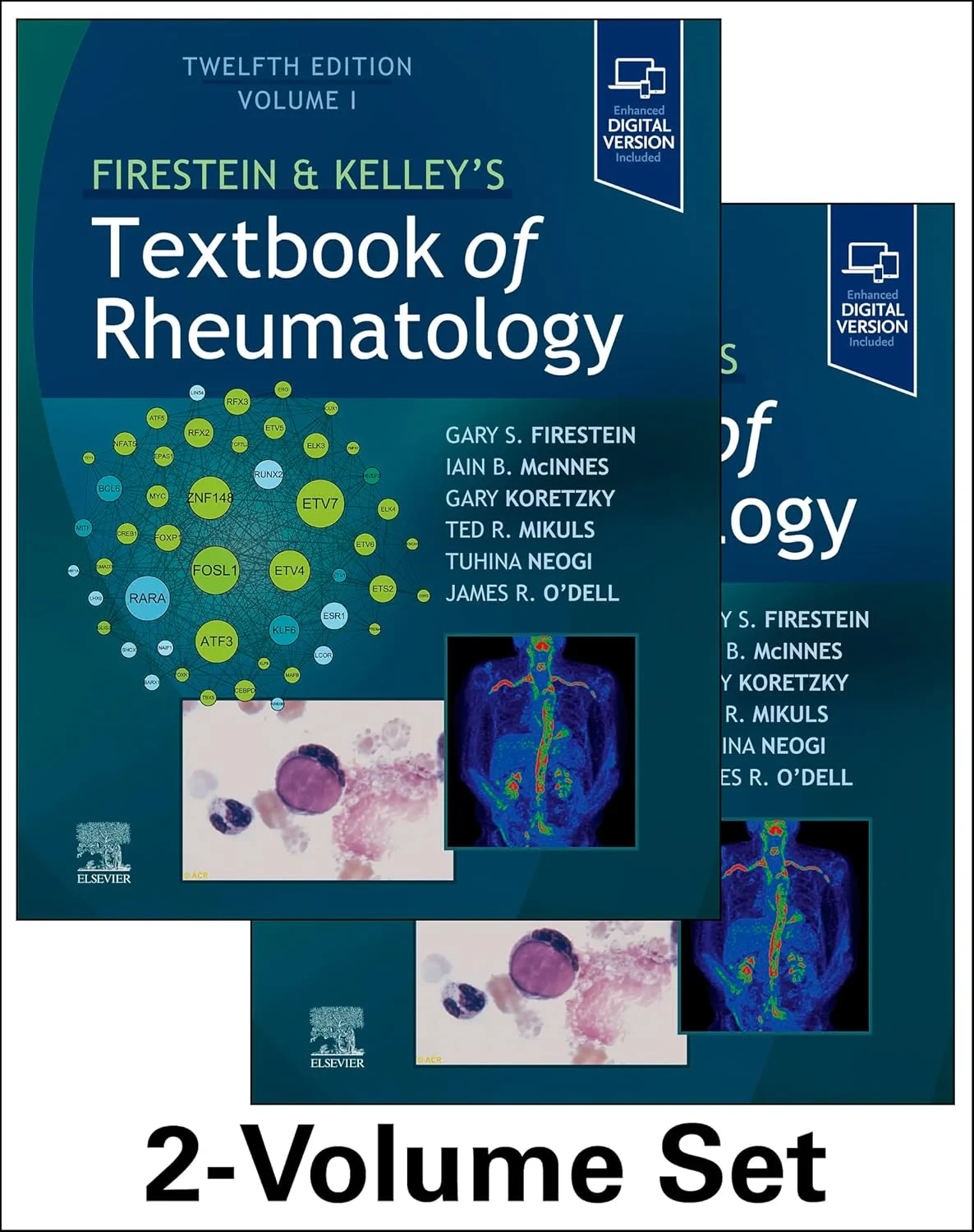 Coperta cărții "Firestein &amp; Kelley’s Textbook of Rheumatology, 2-Volume Set" de Gary S. Firestein, Iain B McInnes, Gary Koretzky, Ted Mikuls, Tuhina Neogi, James R. O'Dell
