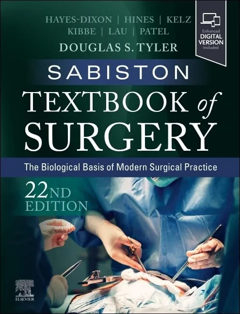 Coperta cărții "Sabiston Textbook of Surgery, 22nd Edition" de Douglas Scott Tyler