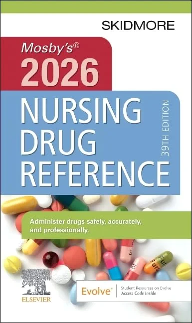 Coperta cărții "Mosby's 2026 Nursing Drug Reference" de Linda Skidmore-Roth