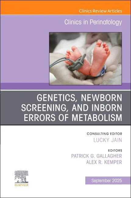 Coperta cărții "Genetics, Newborn Screening, and Inborn Errors of Metabolism, An Issue of Clinics in Perinatology, 1st Edition" de Alex R. Kemper, Patrick K. Gallagher