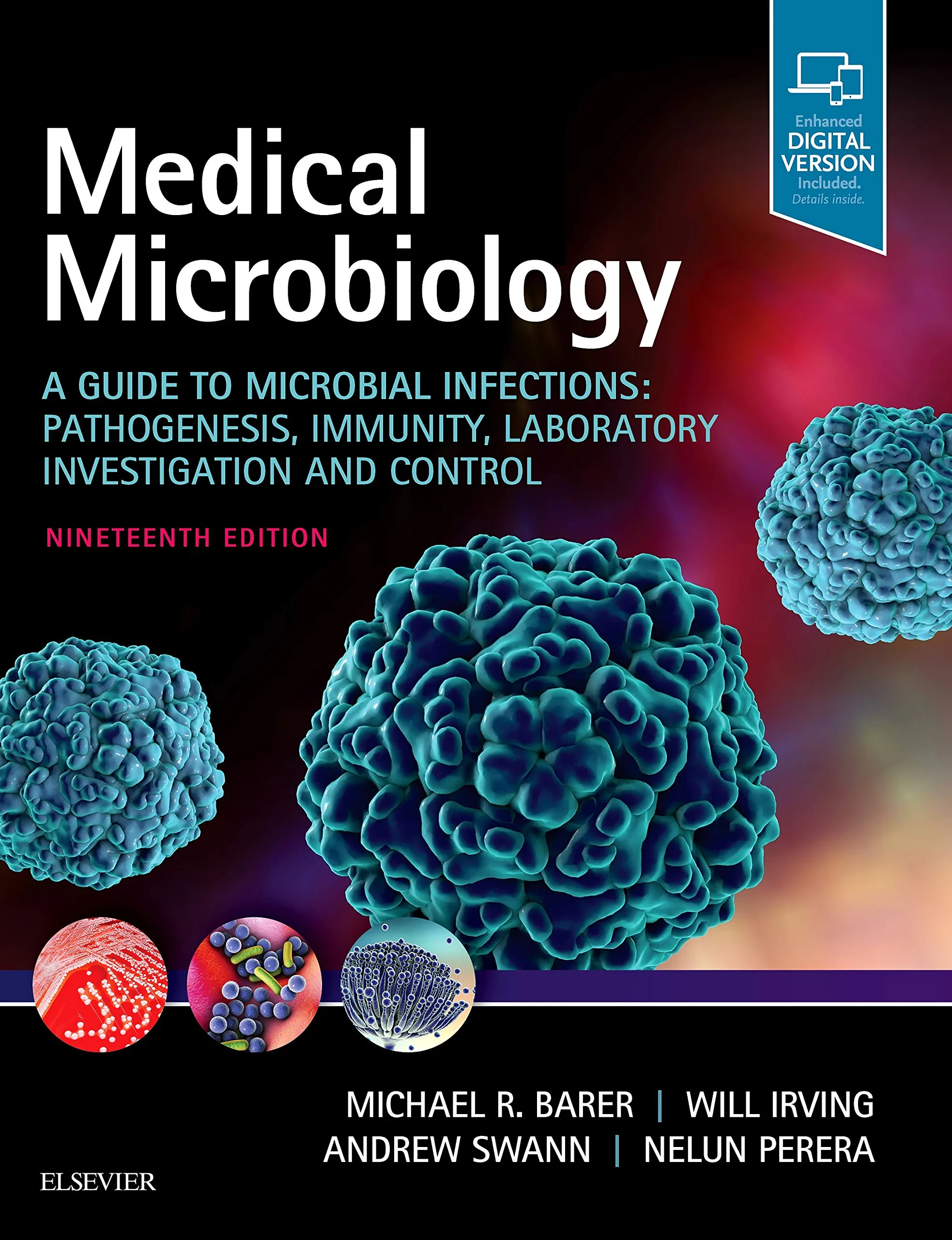 Coperta cărții "Medical Microbiology: A Guide to Microbial Infections: Pathogenesis, Immunity, Laboratory Investigation and Control, 19e " de Michael R. Barer MBBS PhD FRCPath, Will L Irving