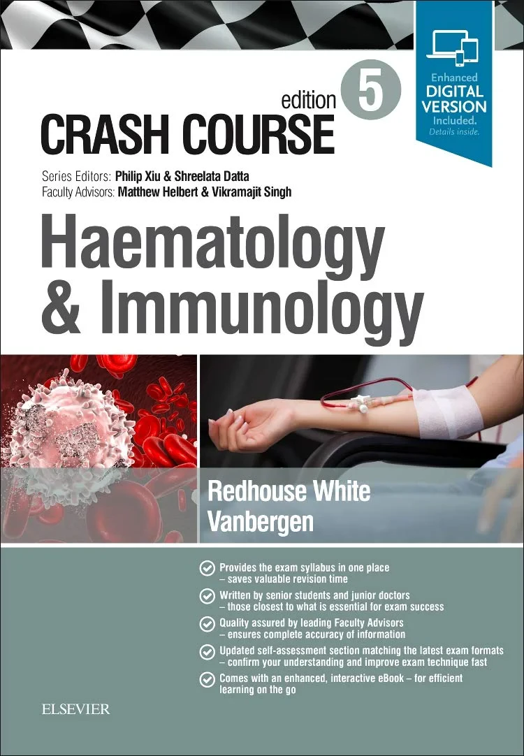 Coperta cărții "Crash Course Haematology and Immunology, 5th Edition" de White &amp; Vanbergen