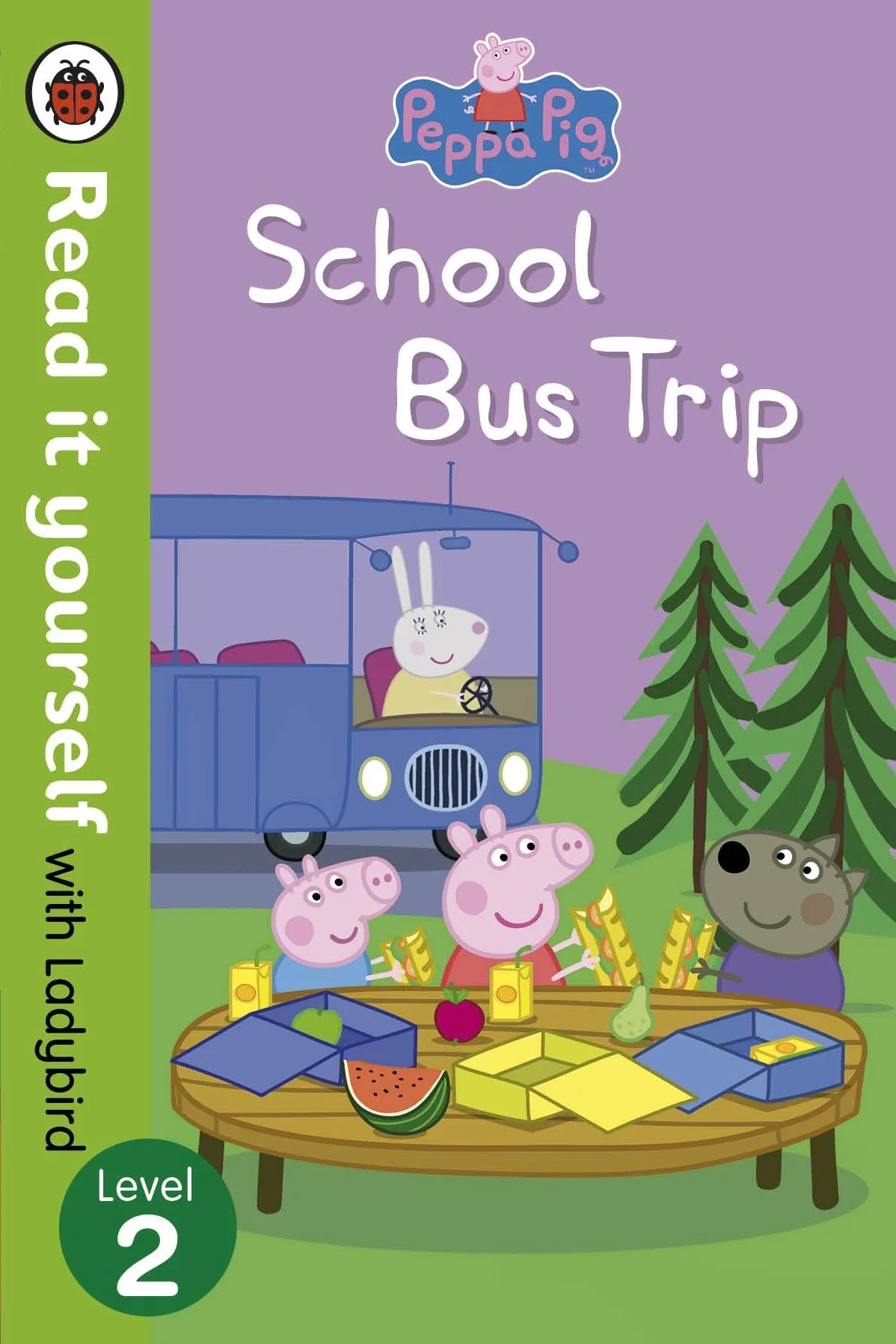 Coperta cărții "Peppa Pig: School Bus Trip - Read it yourself with Ladybird: Level 2" de Ladybird