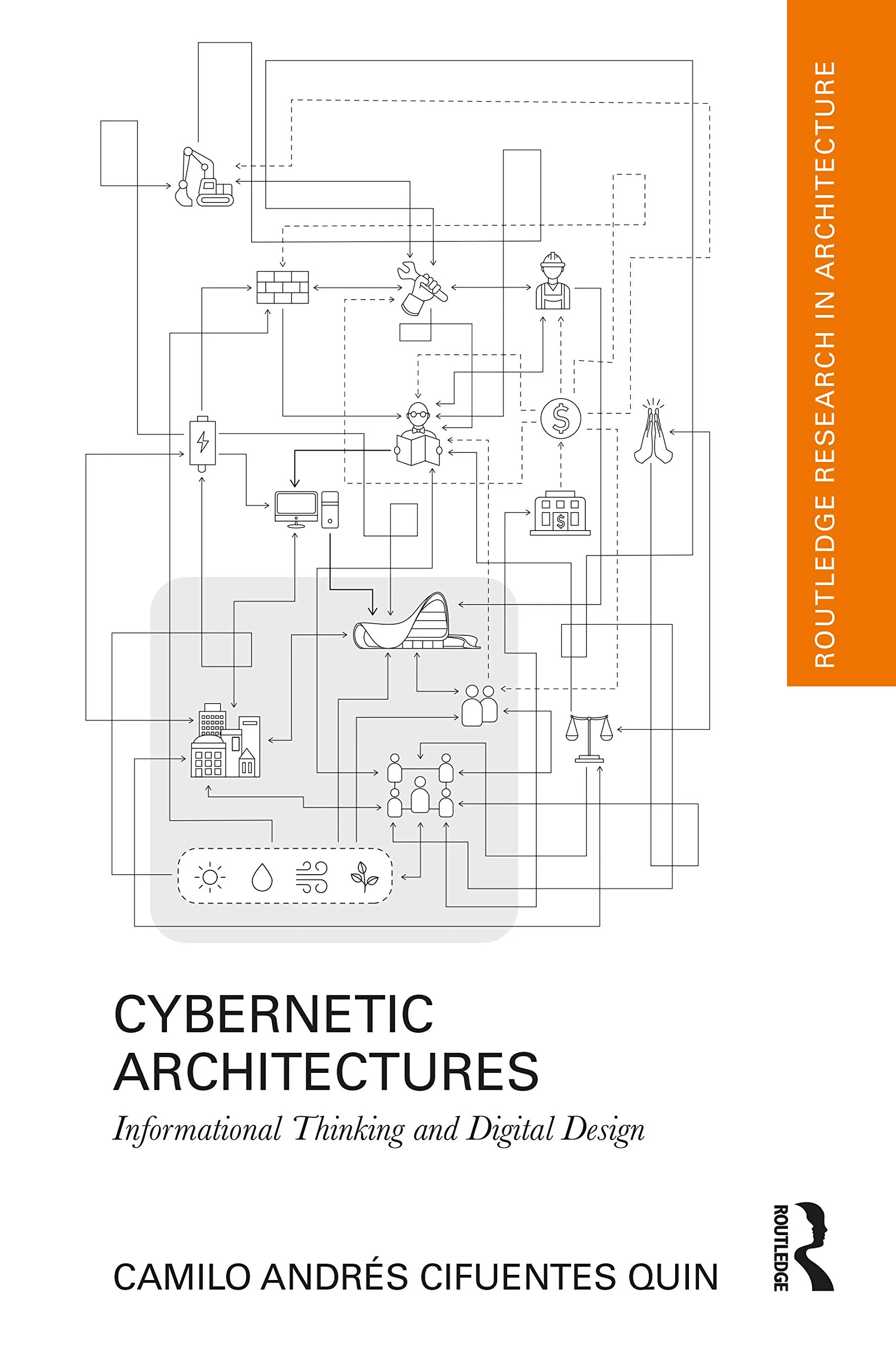 Coperta cărții "Cybernetic Architectures: Informational Thinking and Digital Design (Routledge Research in Architecture) " de Camilo Andrés Cifuentes Quin