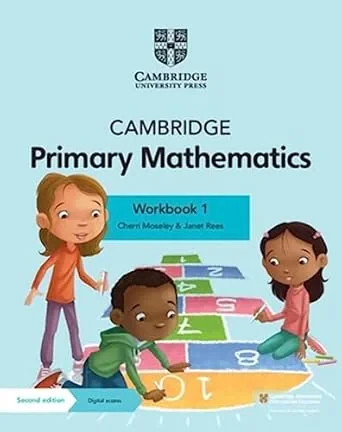 Coperta cărții "Cambridge Primary Mathematics Workbook 1 with Digital Access (1 Year) (Cambridge Primary Maths) 2nd Edition" de Cherri Moseley, Janet Rees
