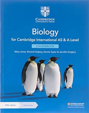 Coperta cărții "Cambridge International AS &amp; A Level Biology Coursebook with Digital Access (2 Years) 5ed 5th Edition" de Mary Jones, Richard Fosbery, Jennifer Gregory, Dennis Taylor