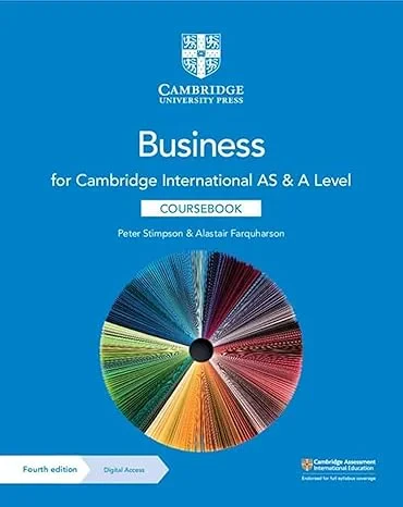 Coperta cărții "Cambridge International AS &amp; A Level Business Coursebook with Digital Access (2 Years)" de Peter Stimpson and Alastair Farquharson