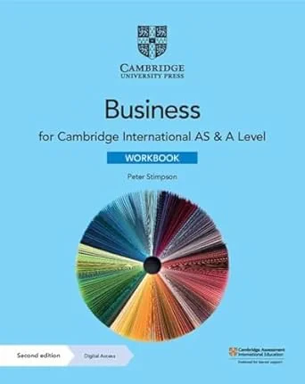 Coperta cărții "Cambridge International AS &amp; A Level Business Workbook with Digital Access (2 Years)" de Peter Stimpson
