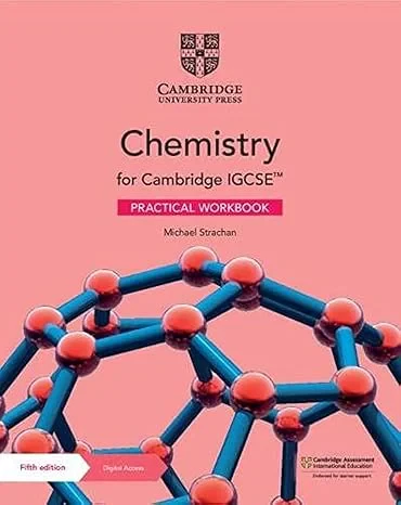 Coperta cărții "Cambridge IGCSE™ Chemistry Practical Workbook with Digital Access (2 Years) (Cambridge International IGCSE)" de Michael Strachan