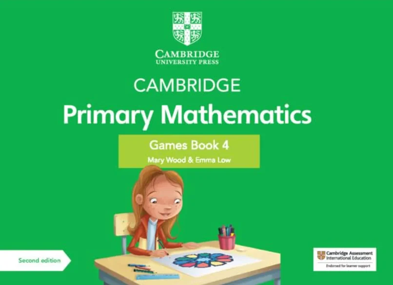 Coperta cărții "Cambridge Primary Mathematics Games Book 4 with Digital Access (Cambridge Primary Maths) 2nd Edition" de Emma Low, Mary Wood
