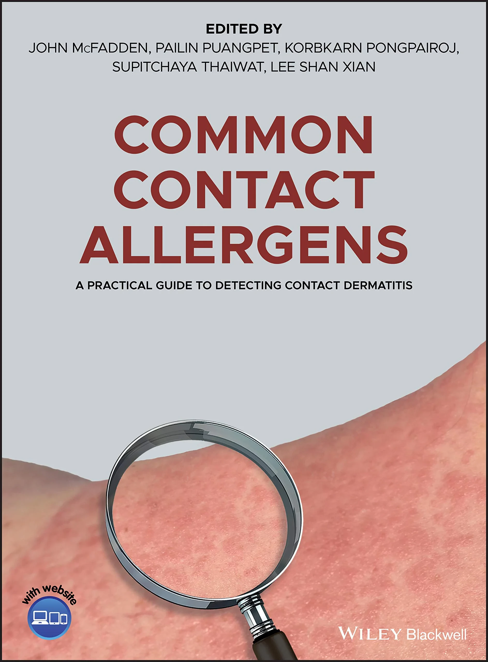 Coperta cărții "Common Contact Allergens: A Practical Guide to Detecting Contact Dermatitis" de John McFadden, Pailin Puangpet, Korbkarn Pongpairoj, Supitchaya Thaiwat, Shan Xian Lee