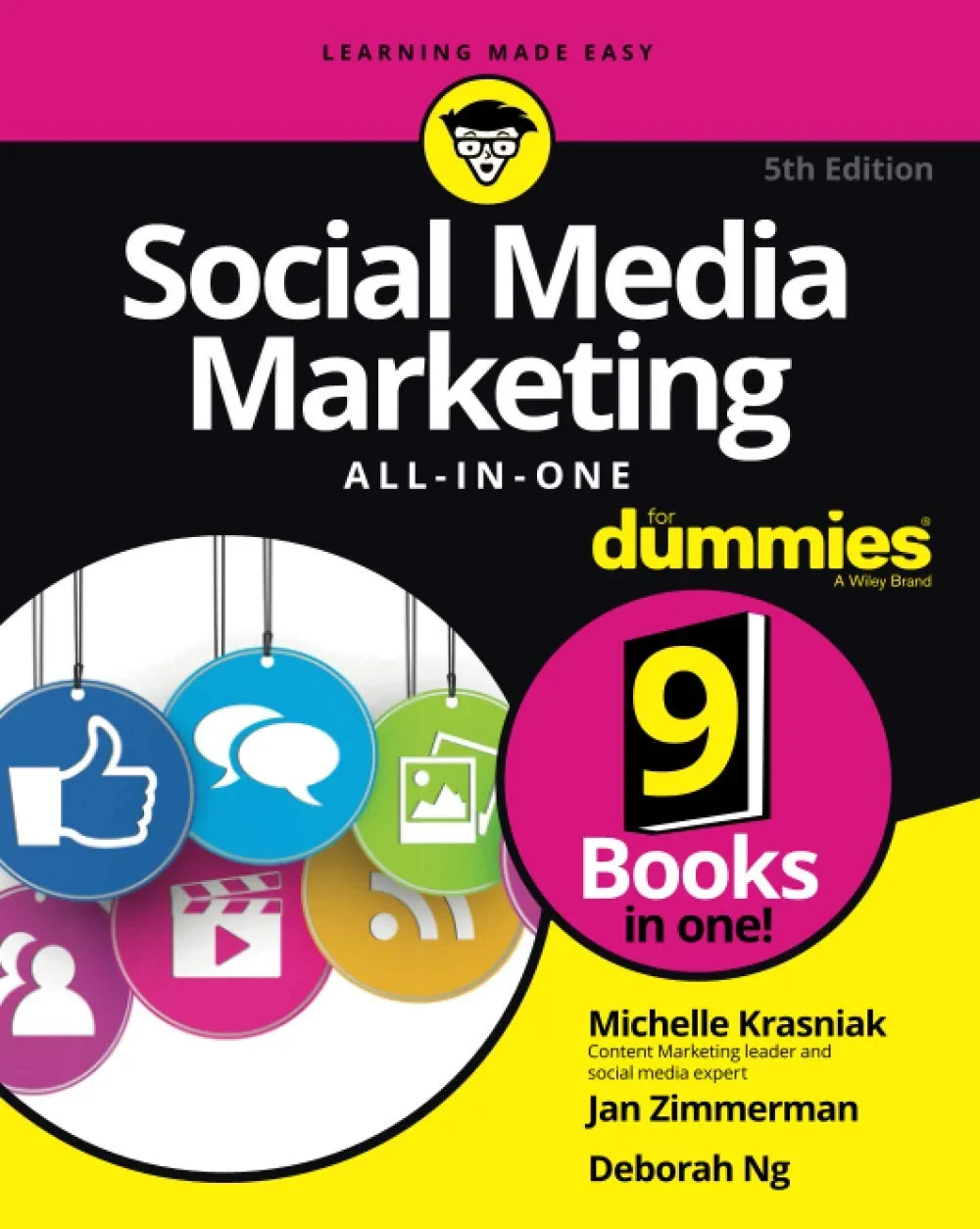 Coperta cărții "Social Media Marketing All-in-One For Dummies, 5th Edition" de Michelle Krasniak, Jan Zimmerman, Deborah Ng