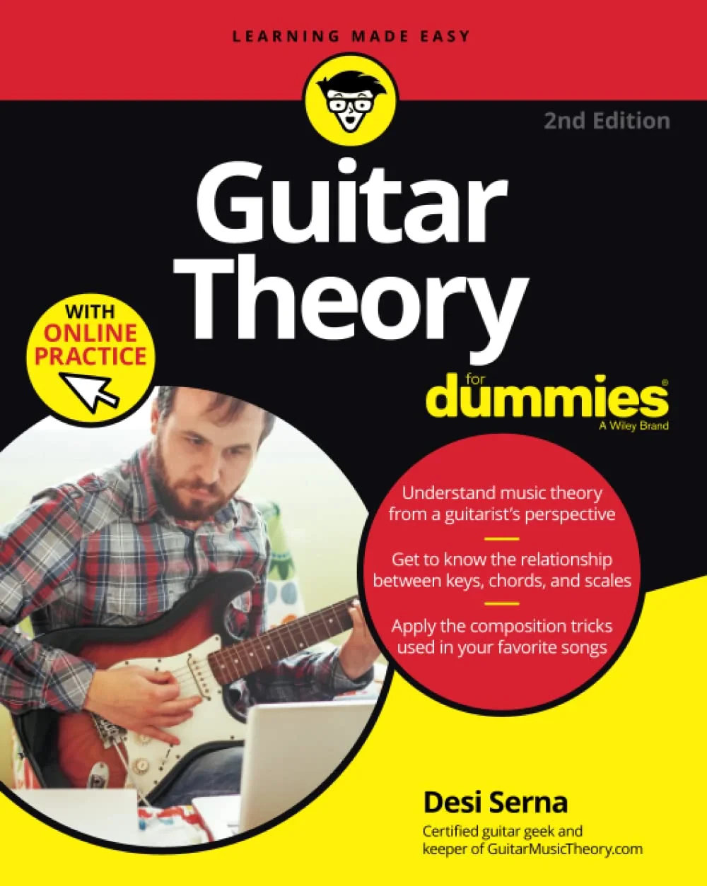 Coperta cărții "Guitar Theory For Dummies with Online Practice" de Desi Serna