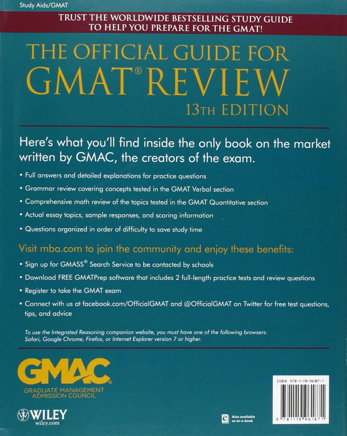 Coperta cărții "GMAT Review 13e" de Graduate Management Admission Council (GMAC)