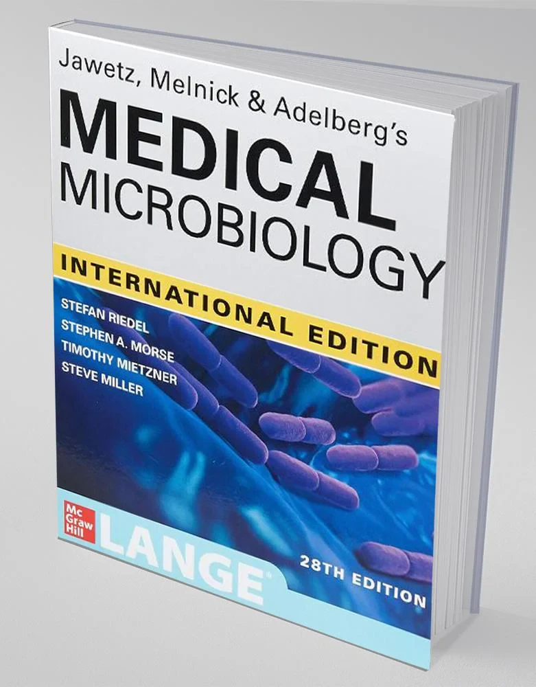 Coperta cărții "Jawetz Melnick &amp; Adelbergs Medical Microbiology 28/E" de Stefan Riedel, Stephen Morse, Timothy Mietzner, Steve Miller