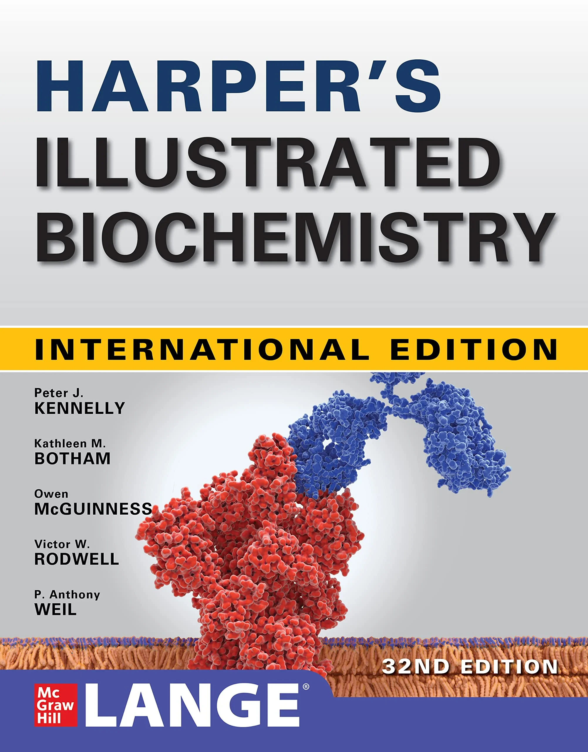 Coperta cărții "Harper’s Illustrated Biochemistry 32/e" de Rodwell, Bender, Botham, Kennelly, and Weil