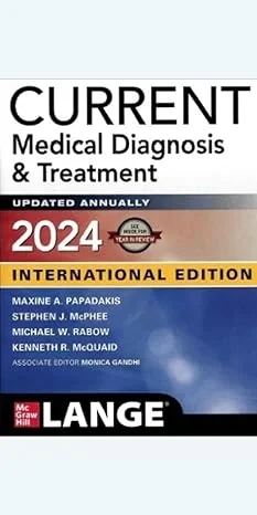 Coperta cărții "Current Medical Diagnosis And Treatment 2024" de Stephen McPhee, Maxine Papadakis