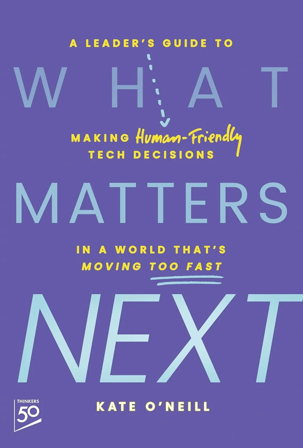 Coperta cărții "What Matters Next: A Leader's Guide to Making Human-Friendly Tech Decisions in a World That's Moving Too Fast" de Kate O'Neill