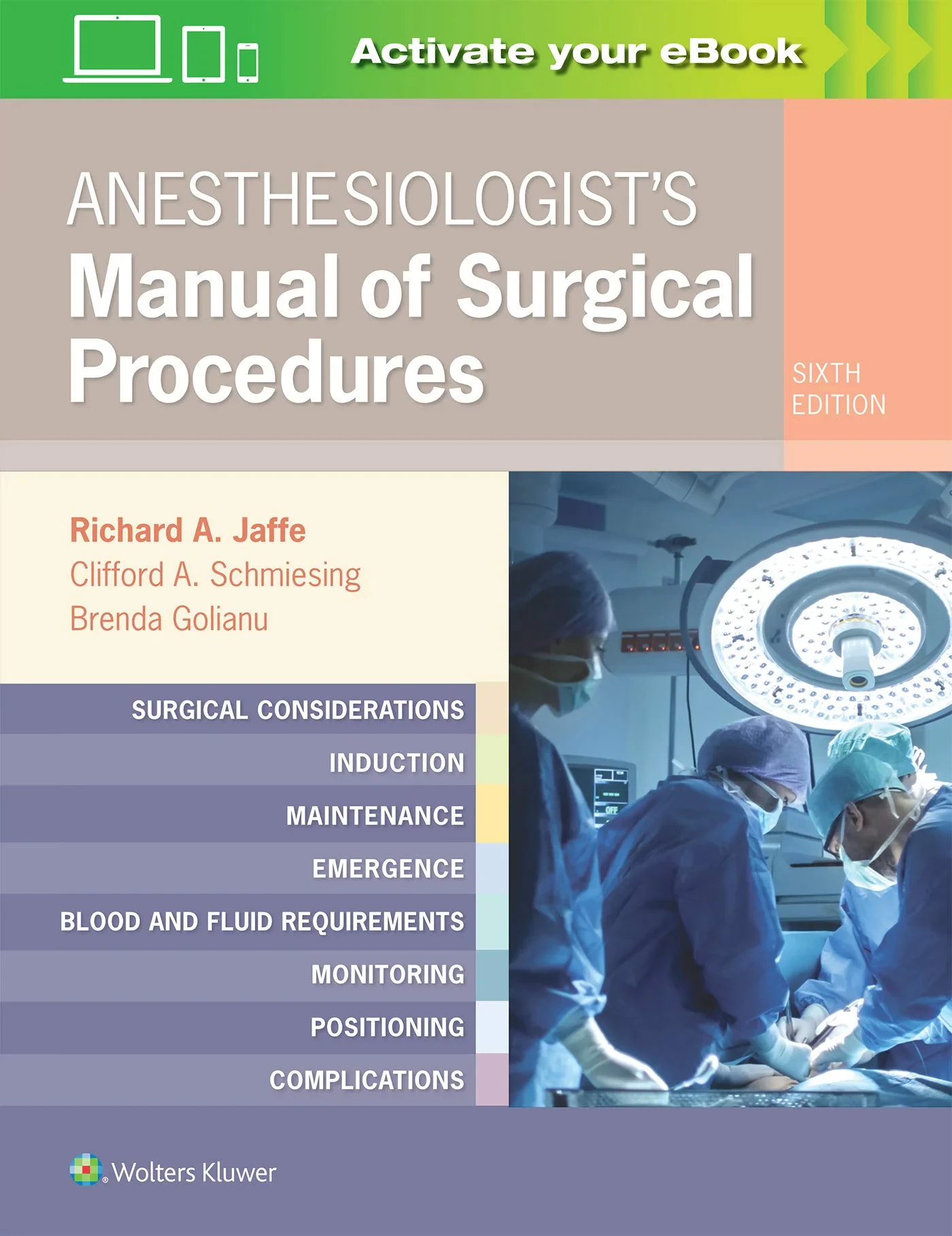 Coperta cărții "Anesthesiologist’s Manual of Surgical Procedures " de Jaffe