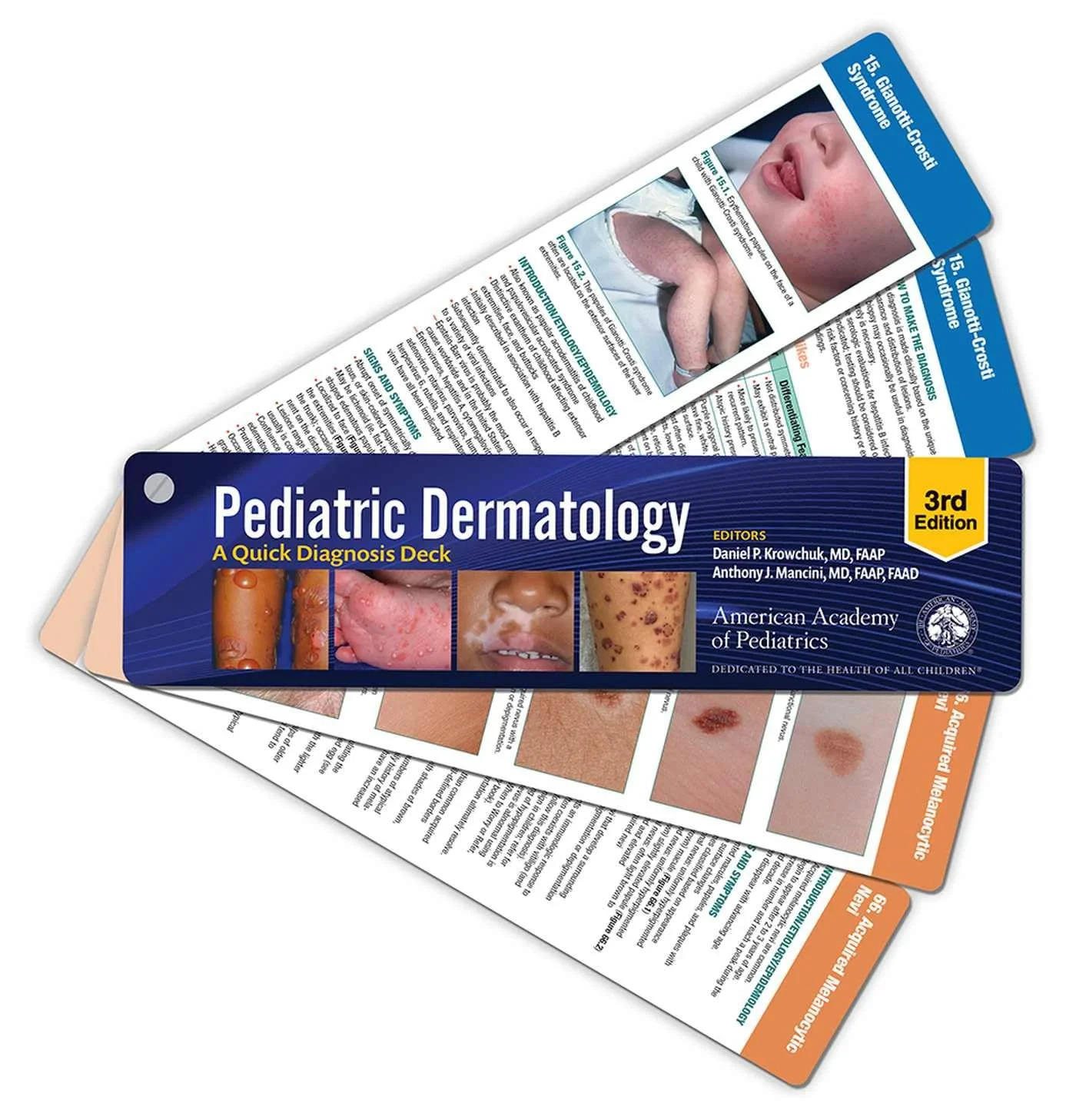 Coperta cărții "Pediatric Dermatology: A Quick Diagnosis Deck, 3rd edition" de MD, Anthony J. Mancini, FAAP, FAAD and Daniel P. Krowchuk