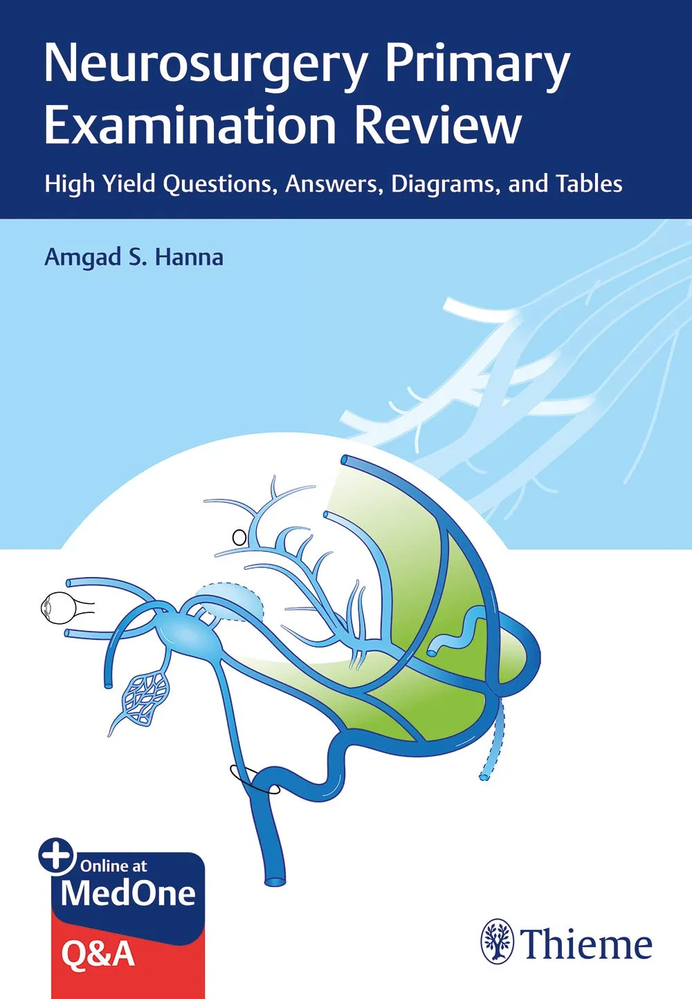 Coperta cărții "Neurosurgery Primary Examination Review: High Yield Questions, Answers, Diagrams, and Tables" de Amgad Hanna