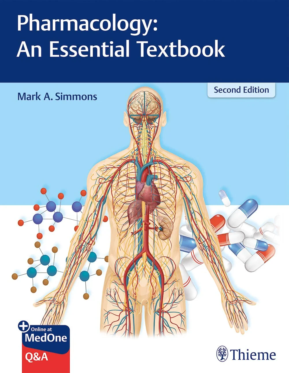 Coperta cărții "Pharmacology: An Essential Textbook" de Mark Simmons