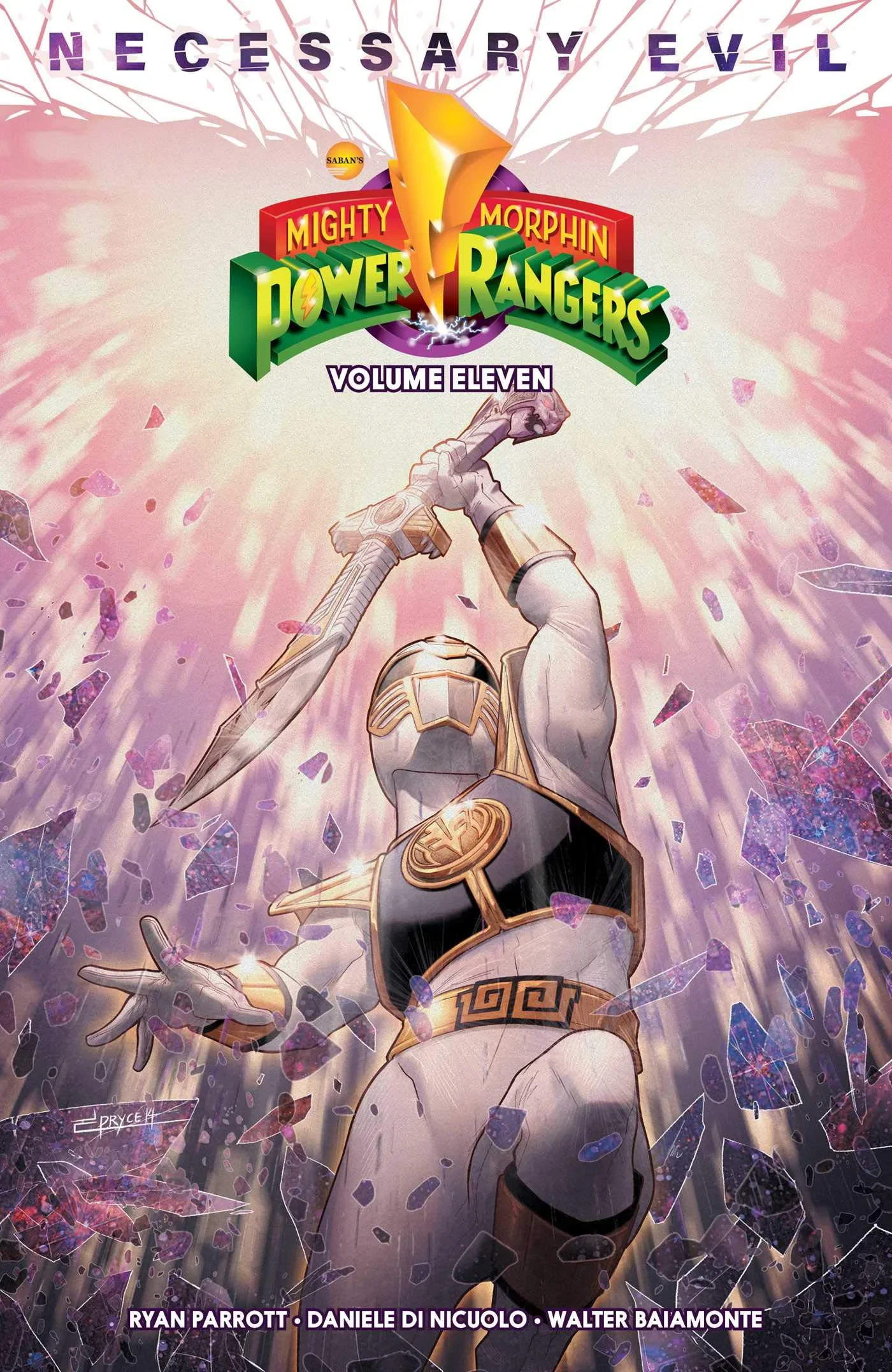 Coperta cărții "Mighty Morphin Power Rangers Vol. 11" de Ryan Parrott Ilustrat de Daniele Di Nicuolo