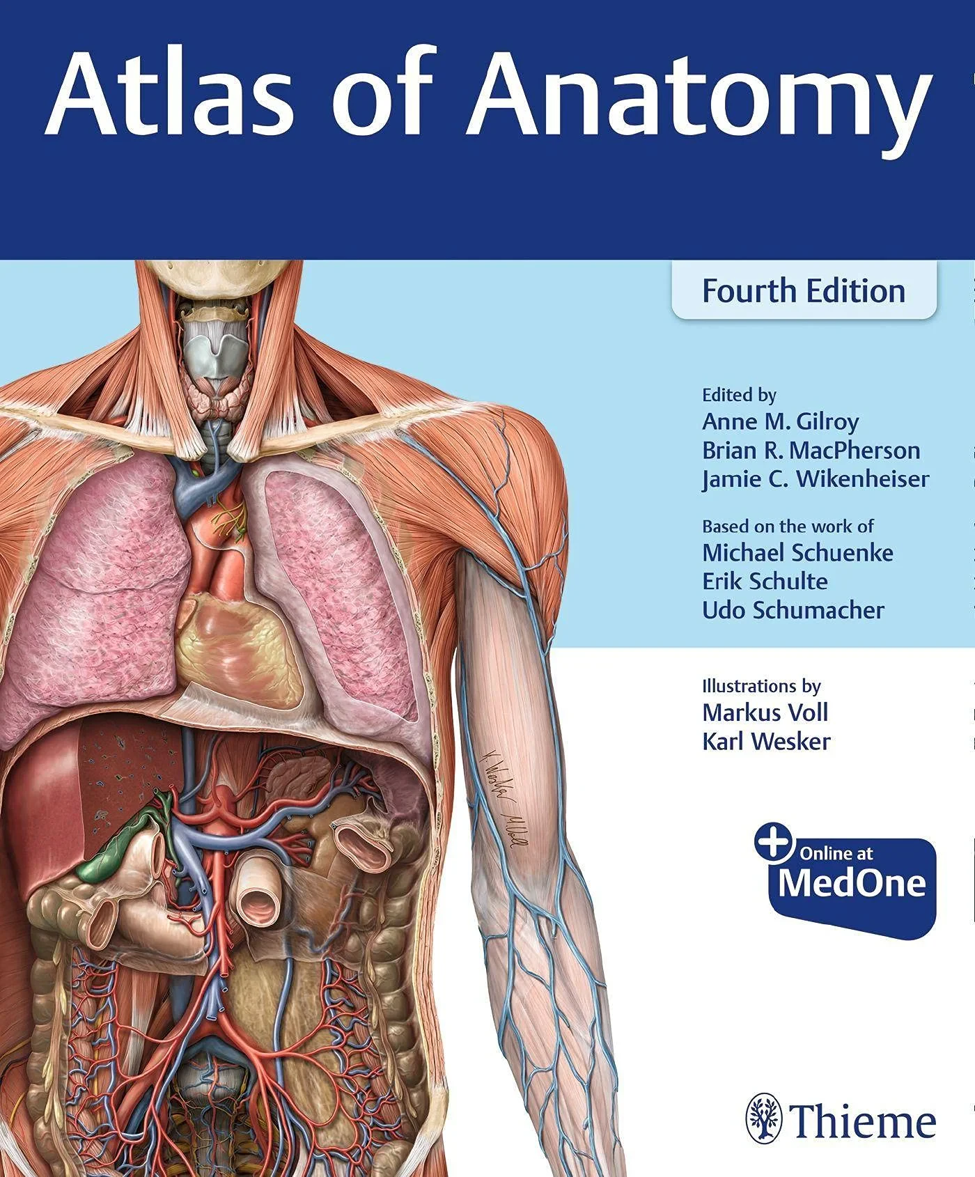 Coperta cărții "Atlas of Anatomy" de Michael Schuenke, Erik Schulte, Udo Schumacher, Brian R. MacPherson, Anne M. Gilroy, Jamie Wikenheiser